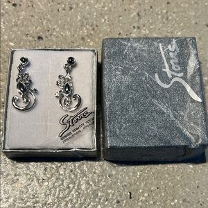 Silver and Black Elegant Earrings